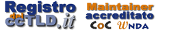 Accreditato Maintainer dal Registro del ccTLD.it